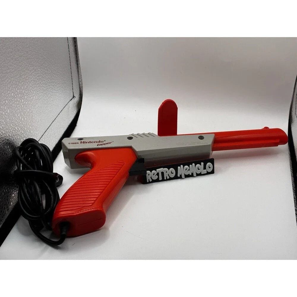 Official Orange Nintendo NES-005 Zapper Light Gun Controller Tested WORKING!